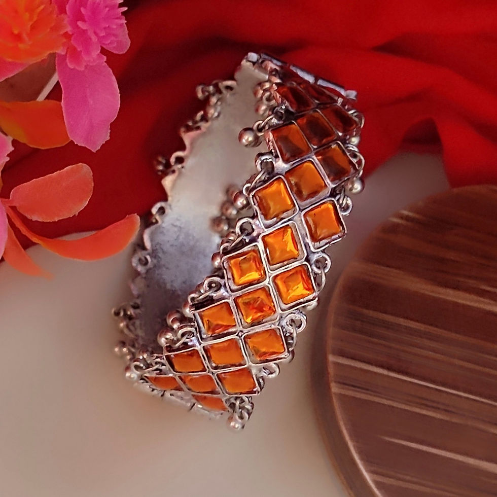 Thumbnail: Oxidised Navratri Special openable Bangles