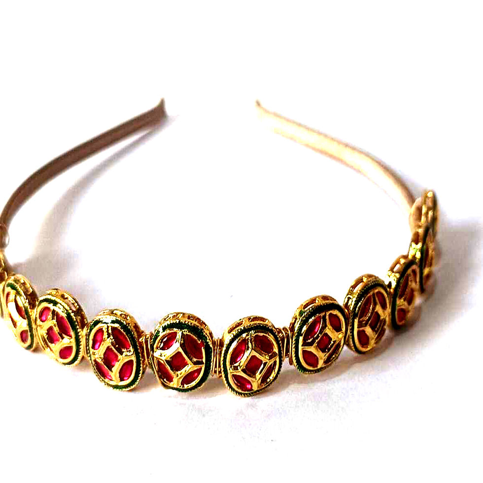 Premium Quality Kundan Meena Hair-Band