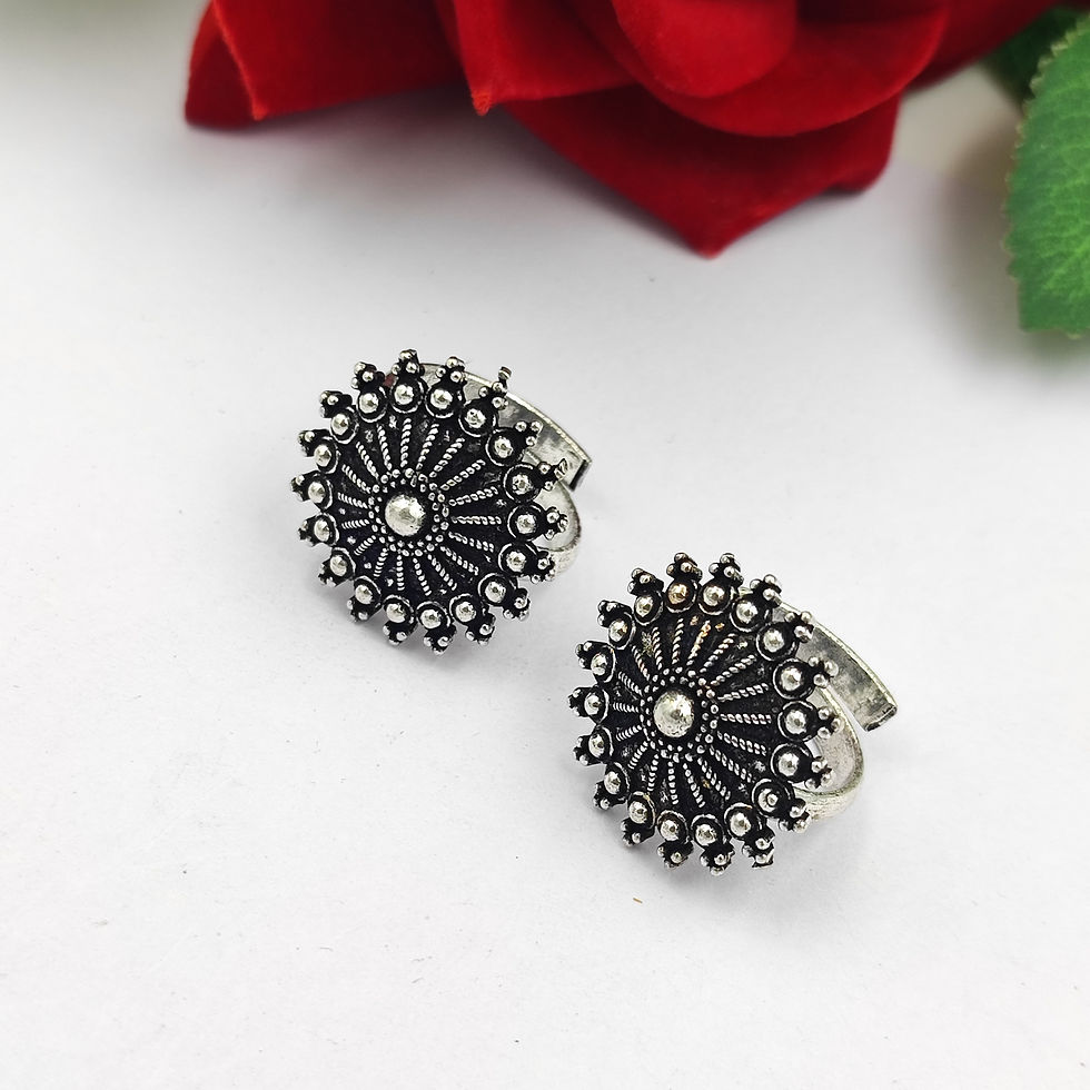 Oxidized Silver Plated Toe Ring