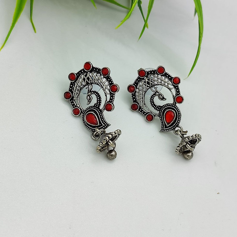 Thumbnail: High Quality Silver  Plated Stone Stud'S Earrings