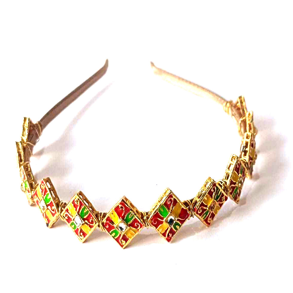 Premium Quality Kundan Meena Hair Band