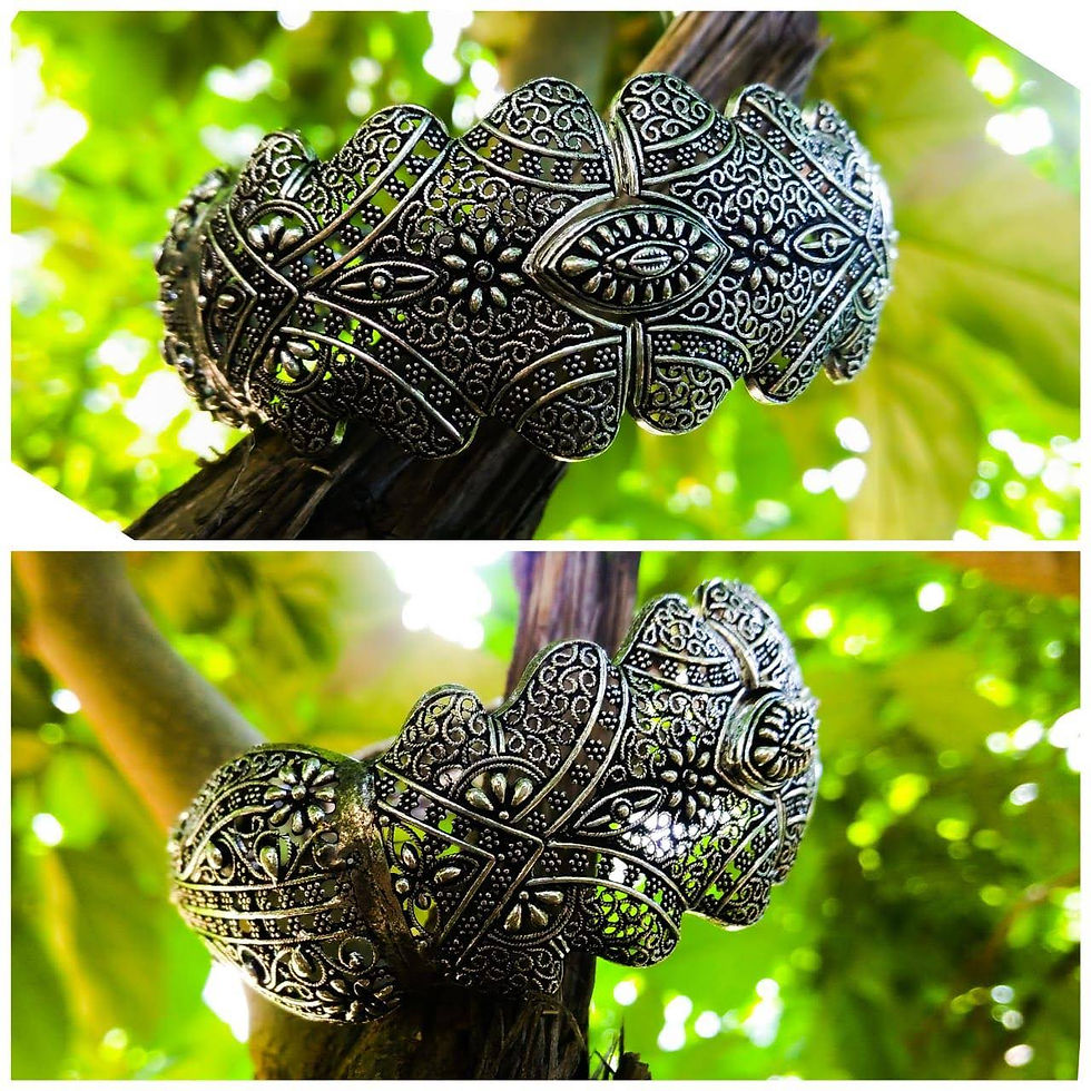 Antique Look Oxidised Forged Cuff Bangles