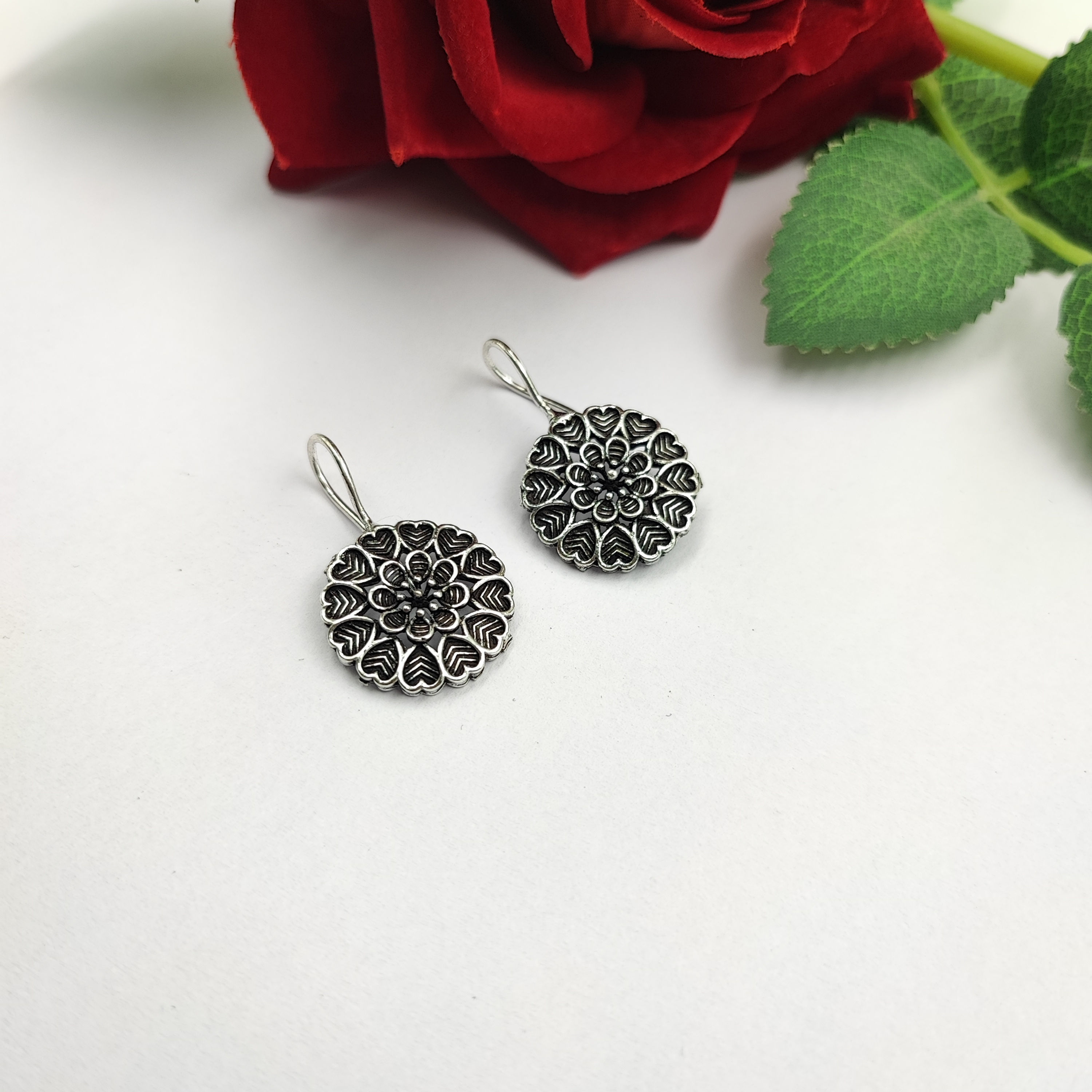 Oxidised Silver Bugadi Earring