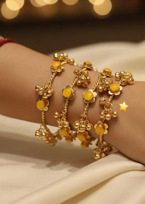 Gold Replica Kashmiri Ghungroo Bangles | Yash Jewels Emporium