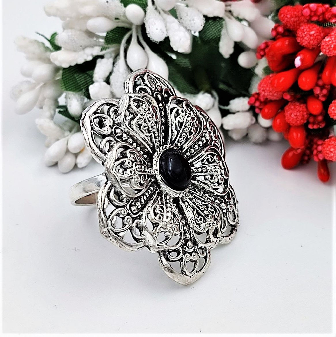 Oxidized Lightweight Ring For Girls