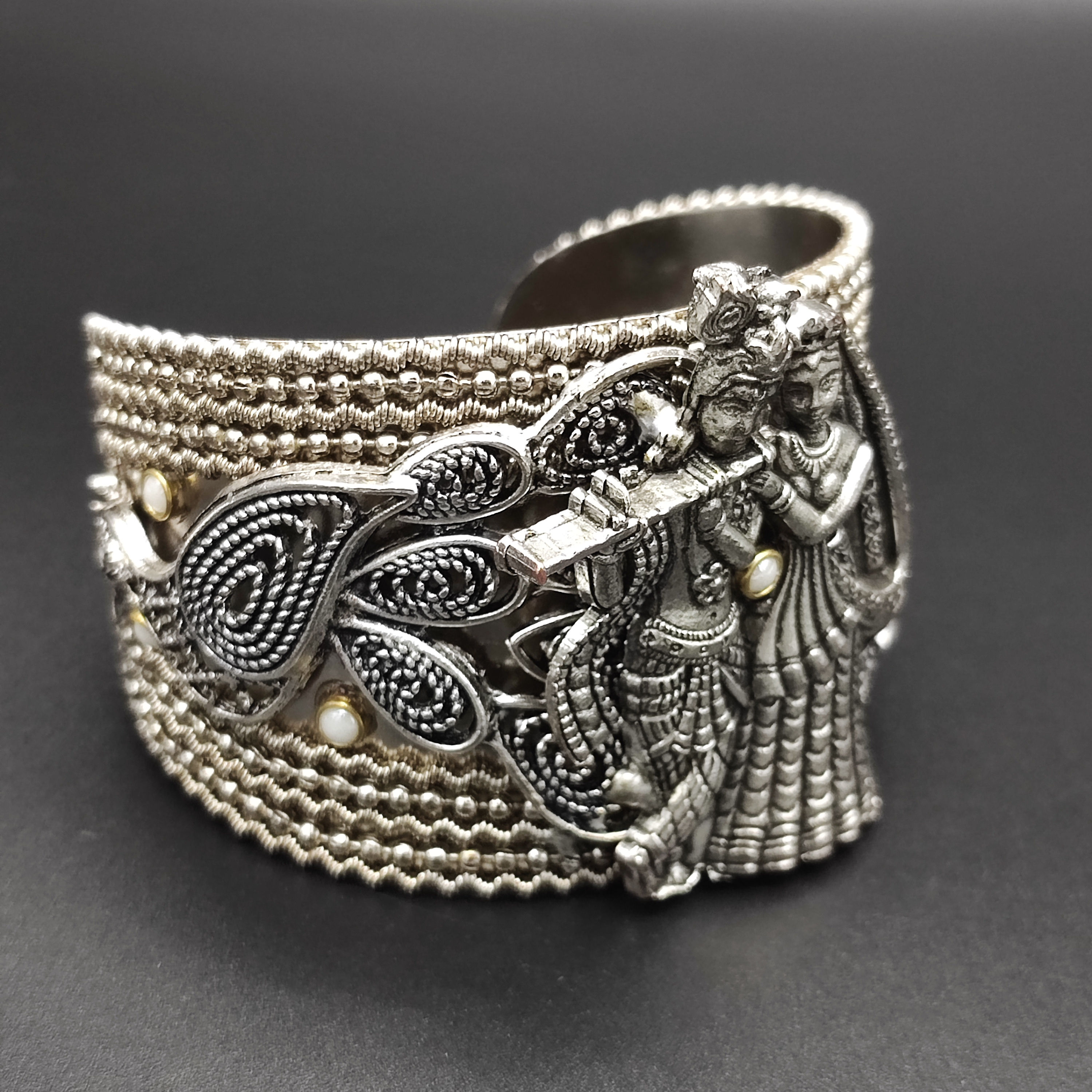 Radha Krishna Hands Crafted Cuff Bangle