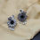 Thumbnail: Silver oxidized Bird Stud Earrings