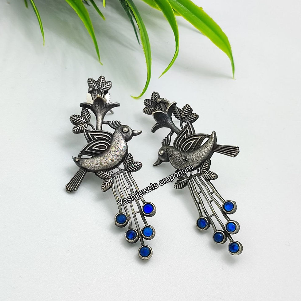 Thumbnail: High Quality Silver Replica Beard  Earrings