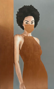 Is she beautiful in the mask too?
80x50cm
Oil and acrylic on canvas
Szőke Lili painting
2021