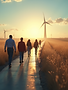 A metaphorical image representing a strong talent pipeline_ diverse, skilled individuals m