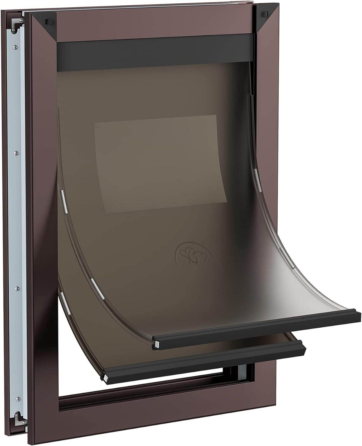 Snow White Dog Doors for Dogs with Double Magnetic Flaps, Rugged Aluminum Frame