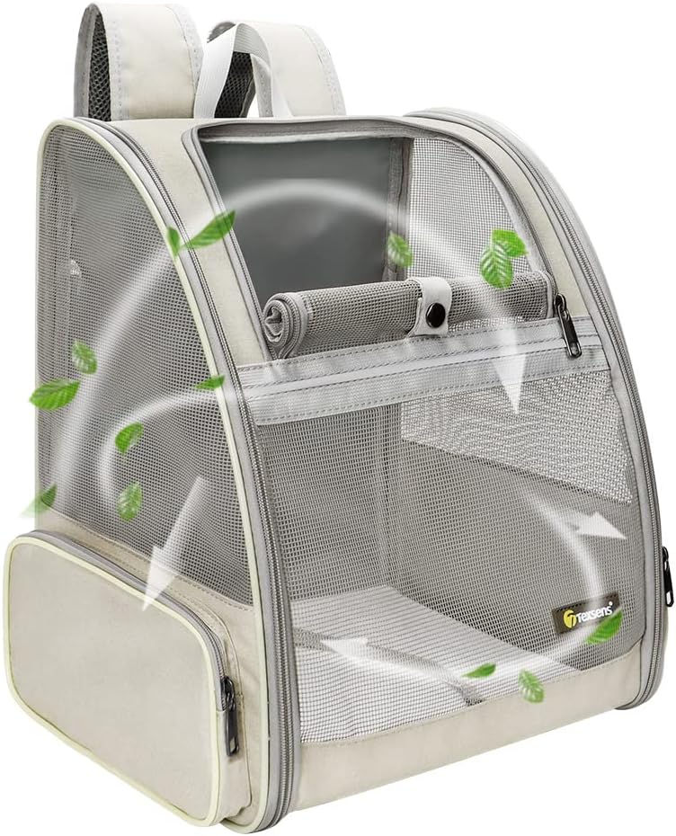 Thumbnail: Texsens Innovative Traveler Bubble Backpack Pet Carriers for Cats and Dogs (Bla