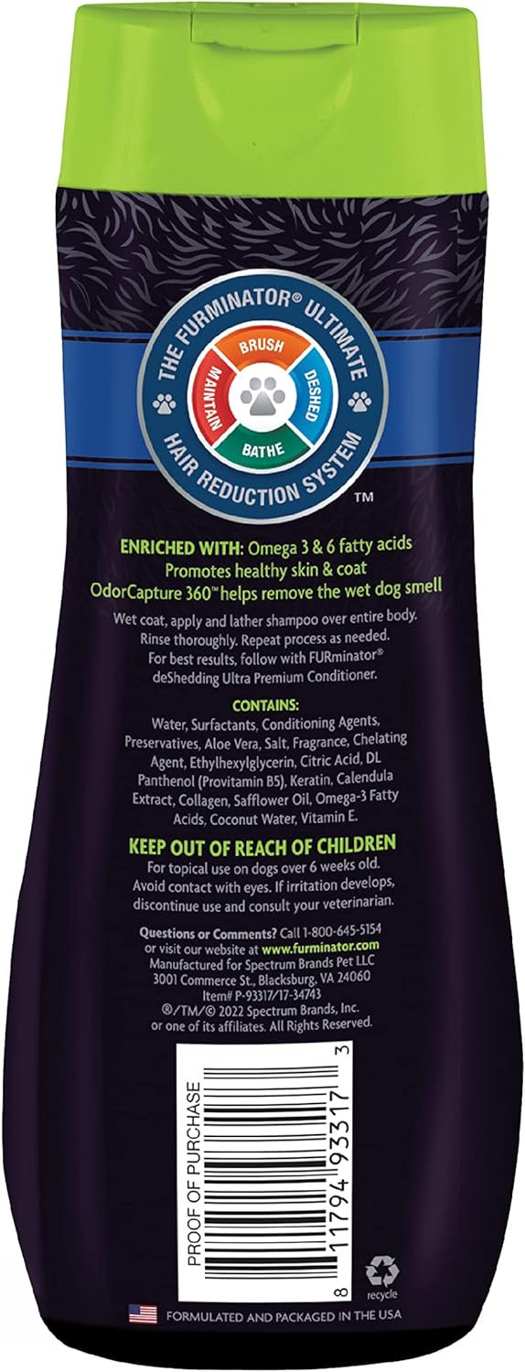 Miniature : FURminator Ultra Premium deShedding Shampoo for Dogs Helps Reduce Excess Sheddi