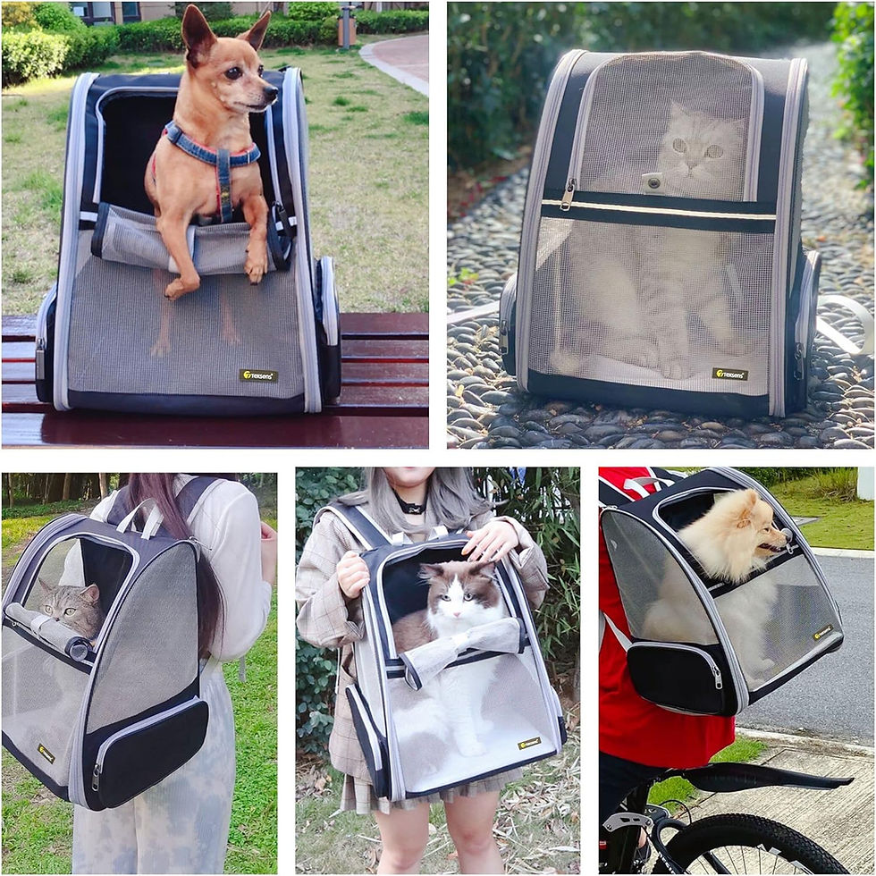 Thumbnail: Texsens Innovative Traveler Bubble Backpack Pet Carriers for Cats and Dogs (Bla