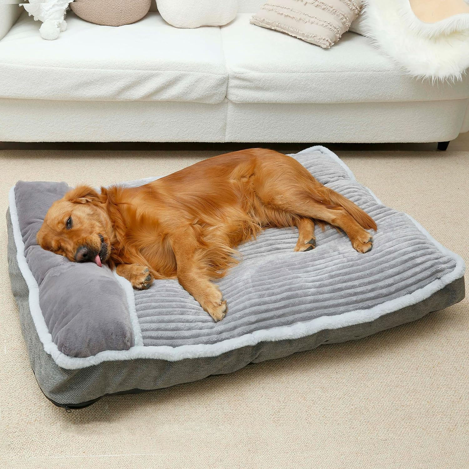 Dog Bed for Small Dogs, Dog Mattress with Pillow for Crate Kennel, Sofa Dog Bed