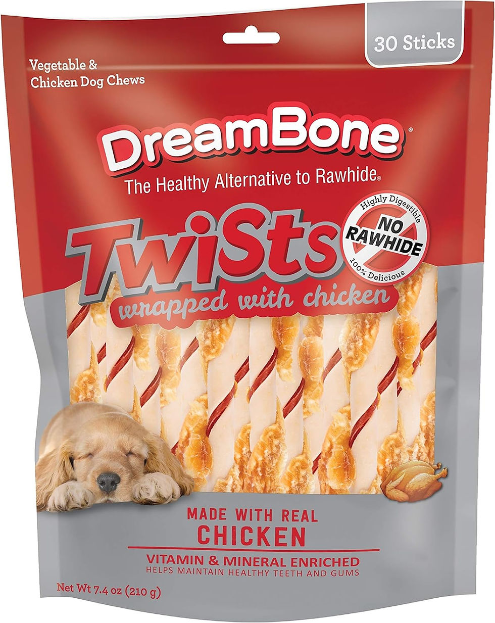 Miniature : DreamBone Twist Sticks, Made With Real Chicken, Rawhide-Free Chews for Dogs, 50