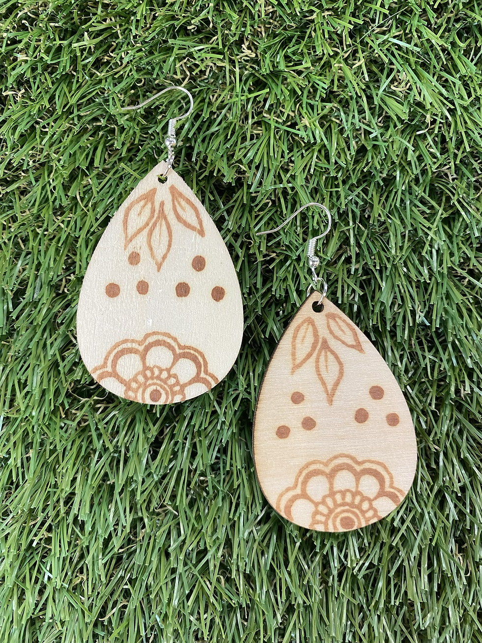 Thumbnail: Wooden Drop Earrings