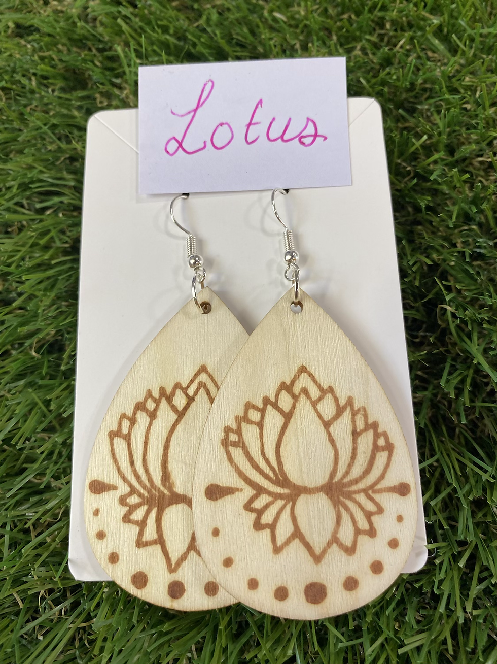 Thumbnail: Wooden Drop Earrings