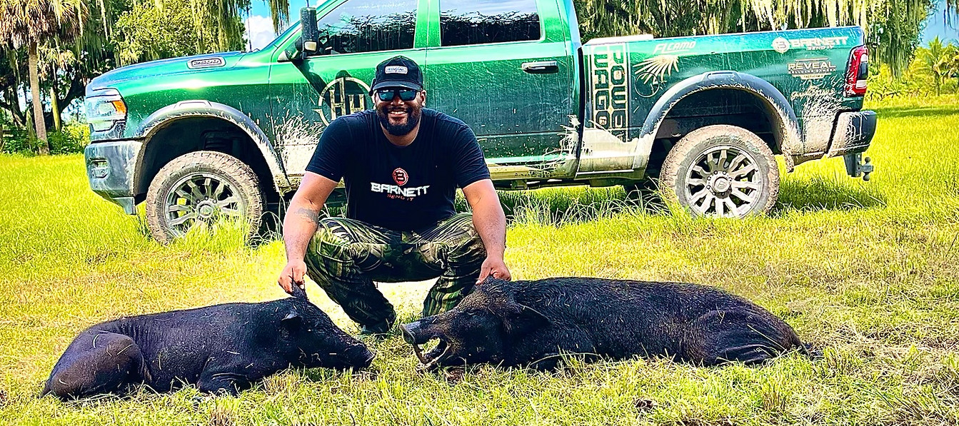 Satisfied hunter during Wild Hog hunt