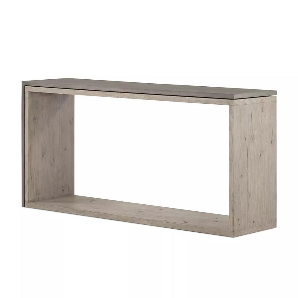 Grey wood console table, simple design