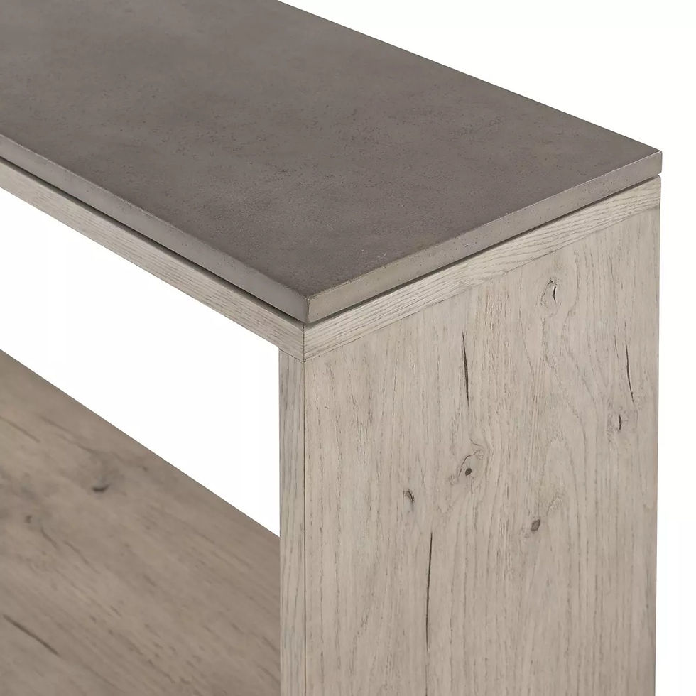 Thumbnail: Grey concrete top console table with light wood base