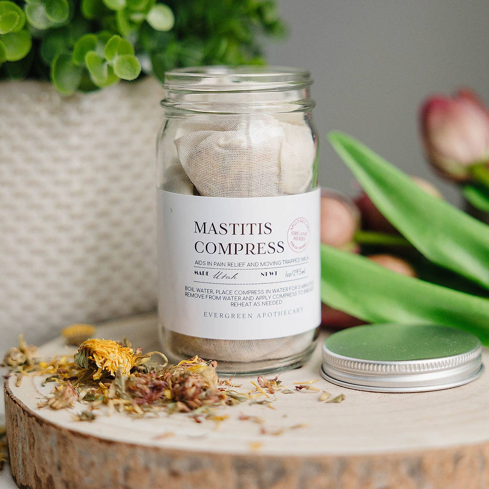 Mason jar of Mastitis Compress herbal remedy