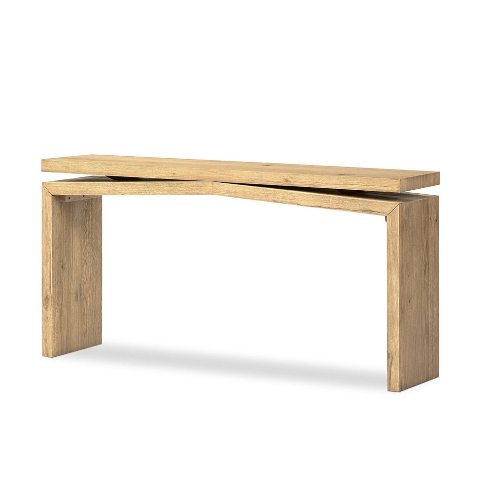 Modern light oak console table