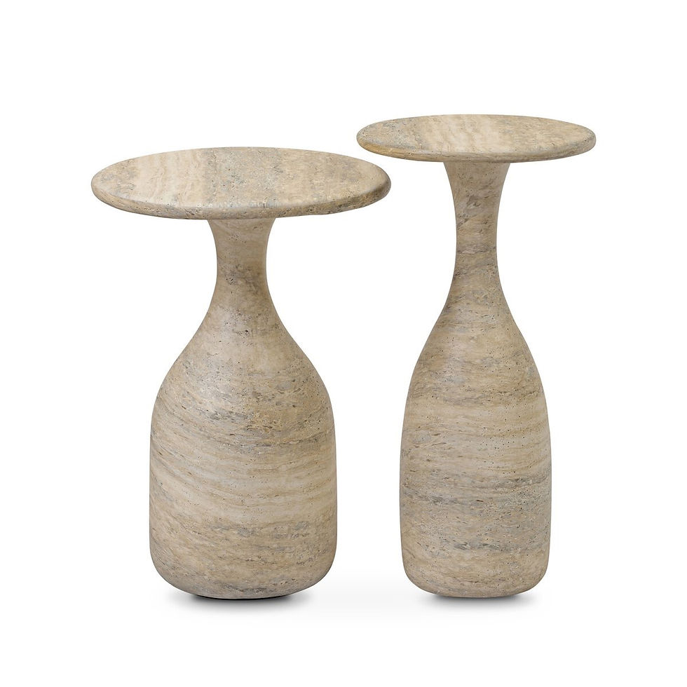Cora Nesting End Tables: pair of light wood tables