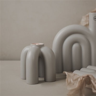 Thumbnail: Grey ceramic candle holders