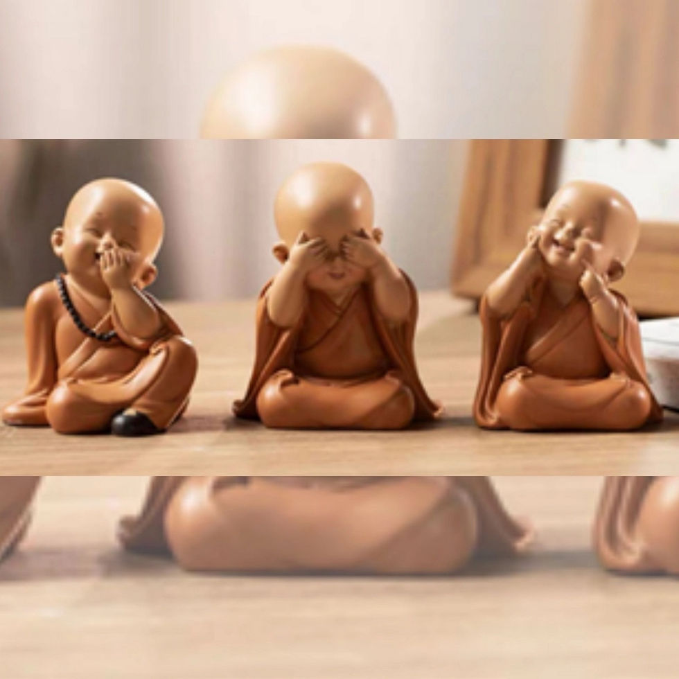 Thumbnail: Three wise monkeys figurines: see, hear, speak no evil