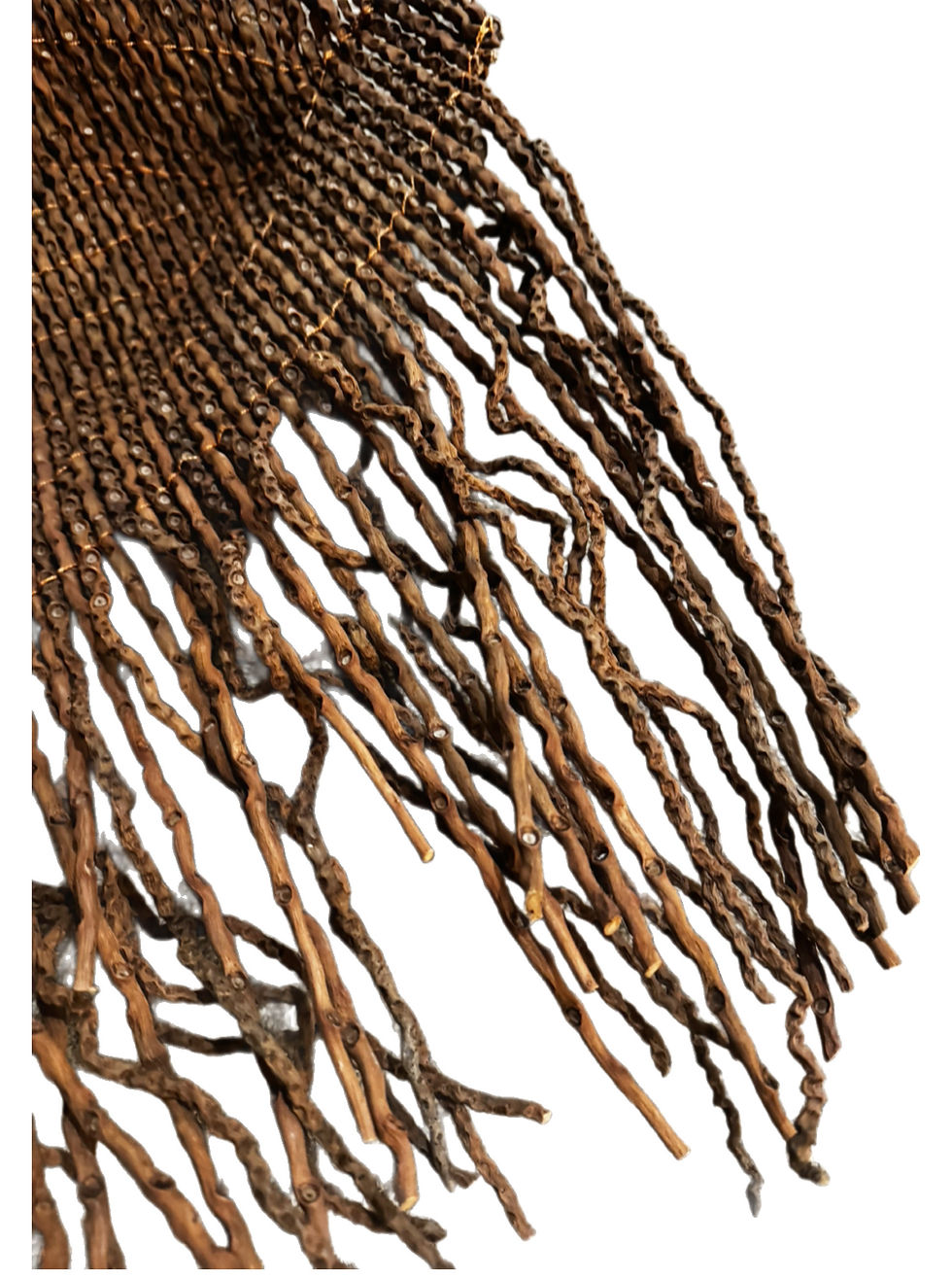 Brown woven textile with long fringe