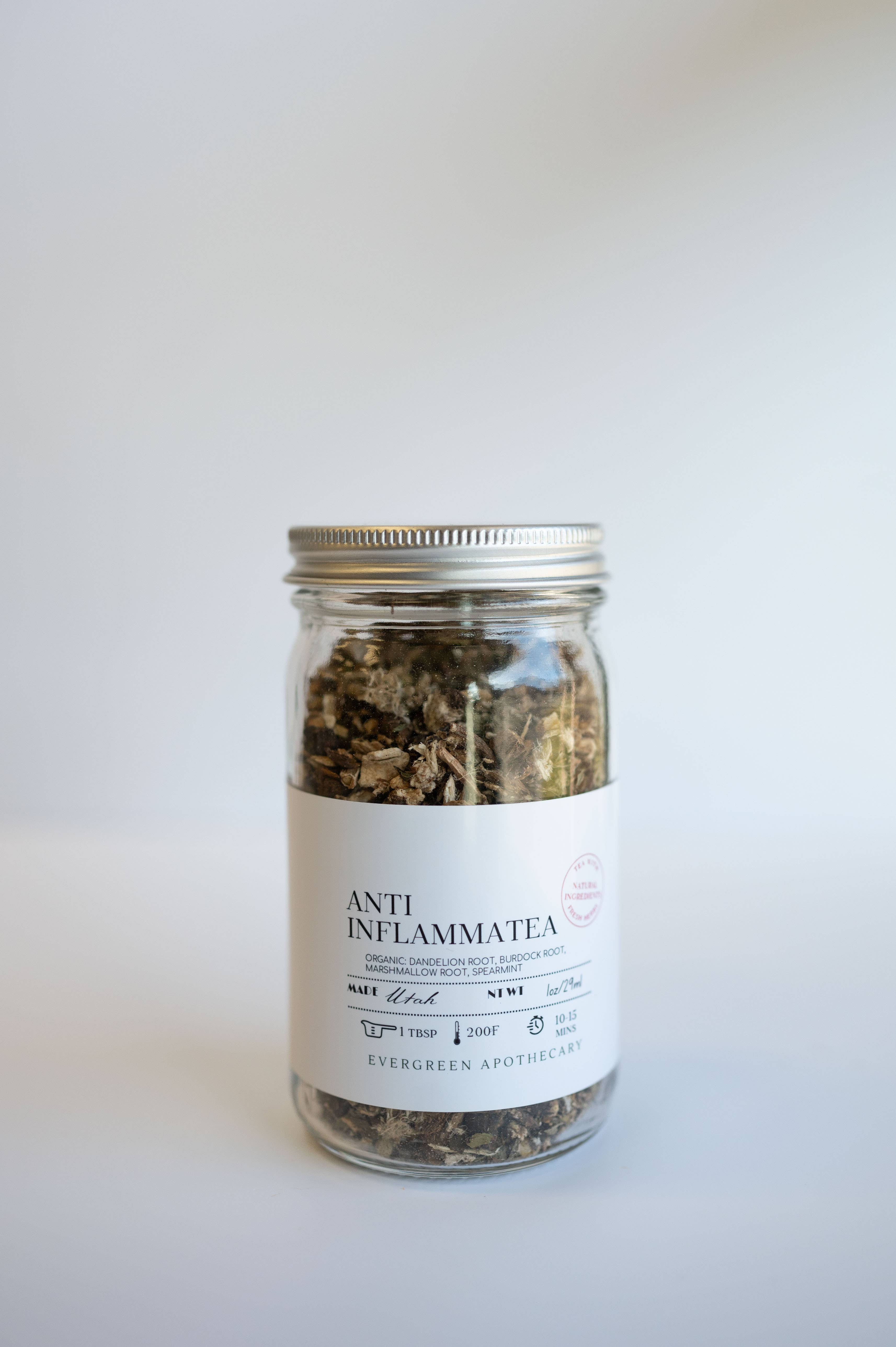 Anti Inflamatea herbal tea in jar