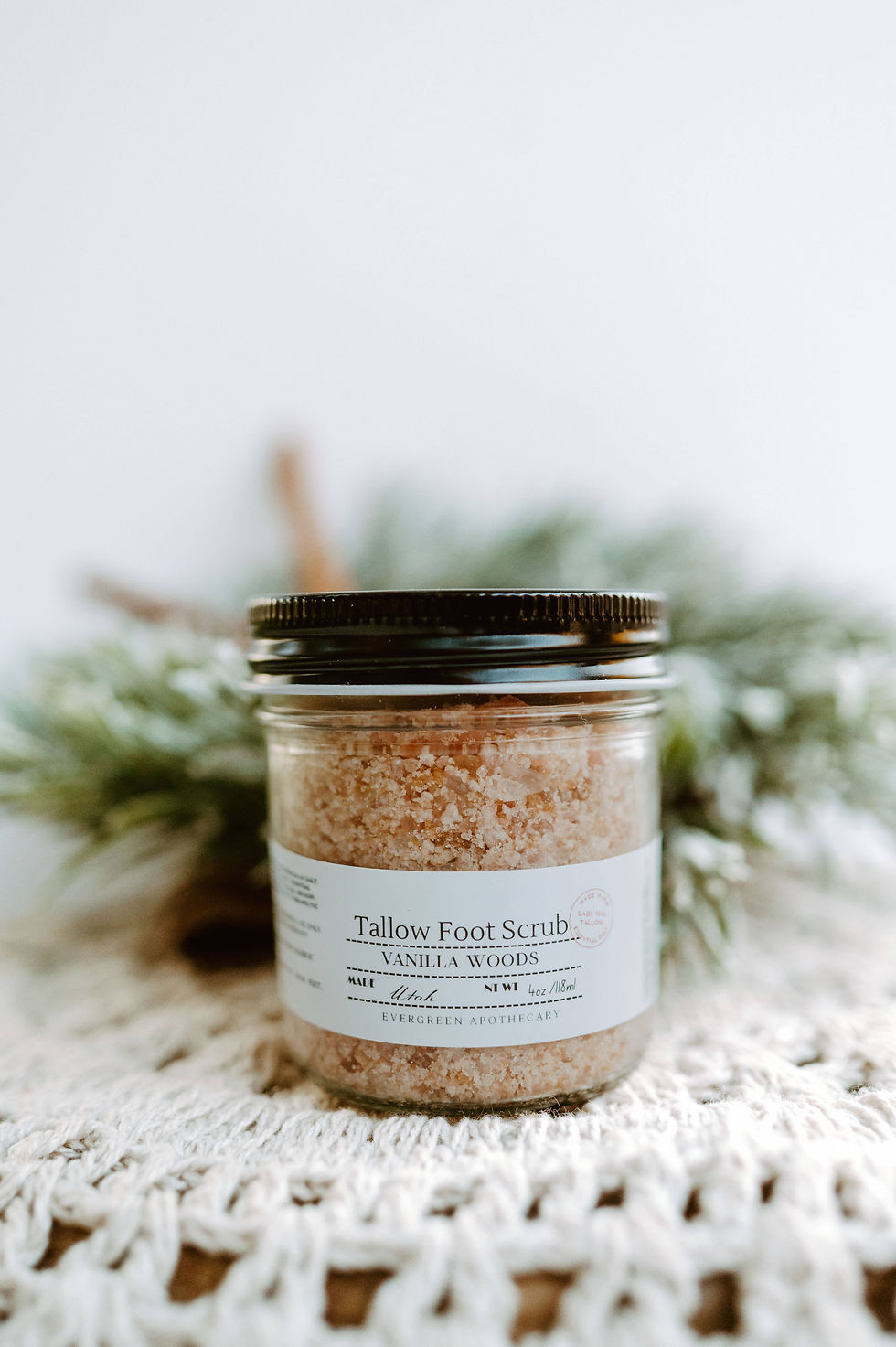 Tallow Foot Scrub, Vanilla & Woods scent