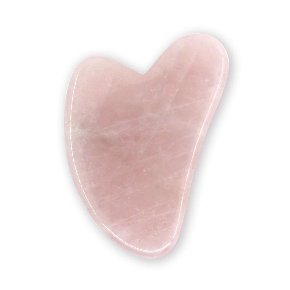 Thumbnail: Pink rose quartz gua sha facial tool