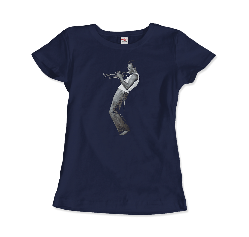 Thumbnail: Women's navy tee, Chet Baker trumpet image