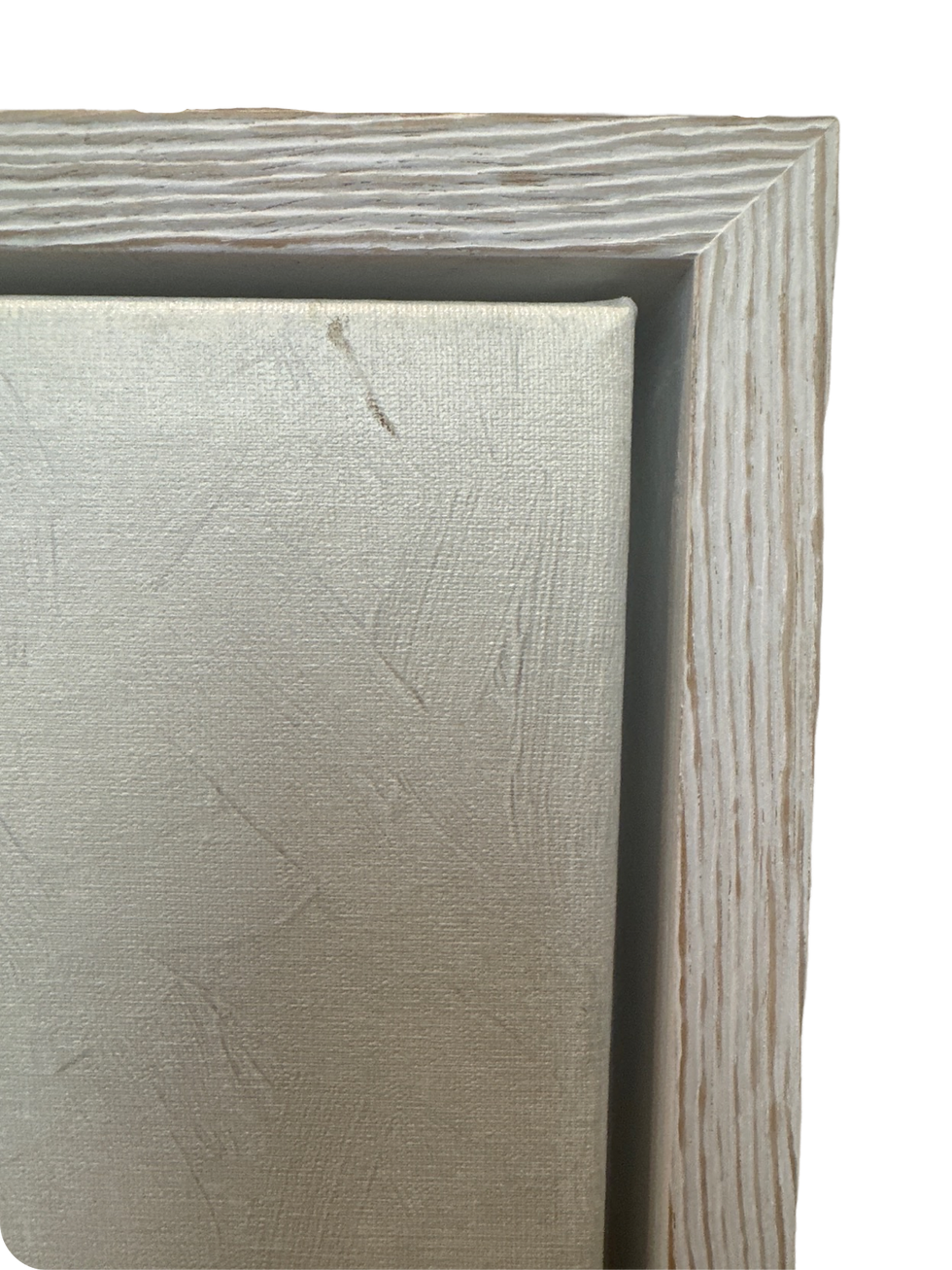 Thumbnail: Cream canvas art in white frame