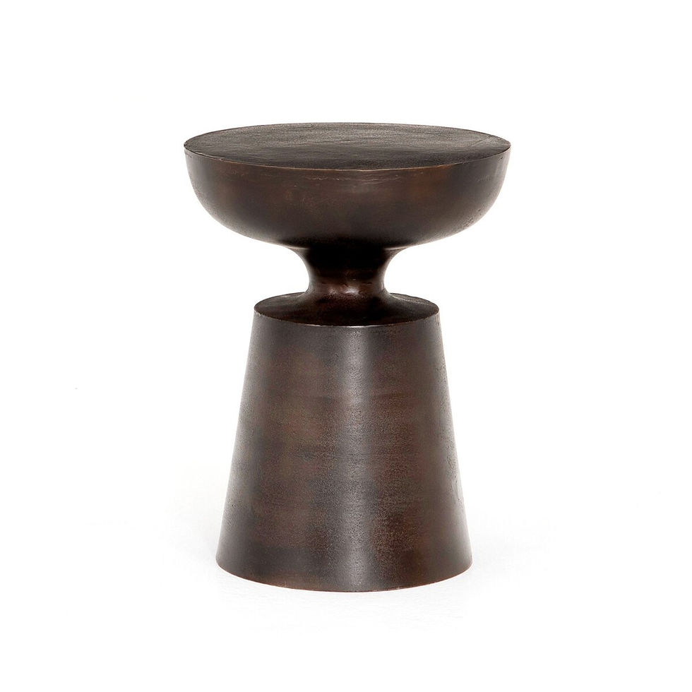 Dark bronze Cruz End Table, modern design