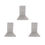 Thumbnail: Three gray metal wall-mounted hooks