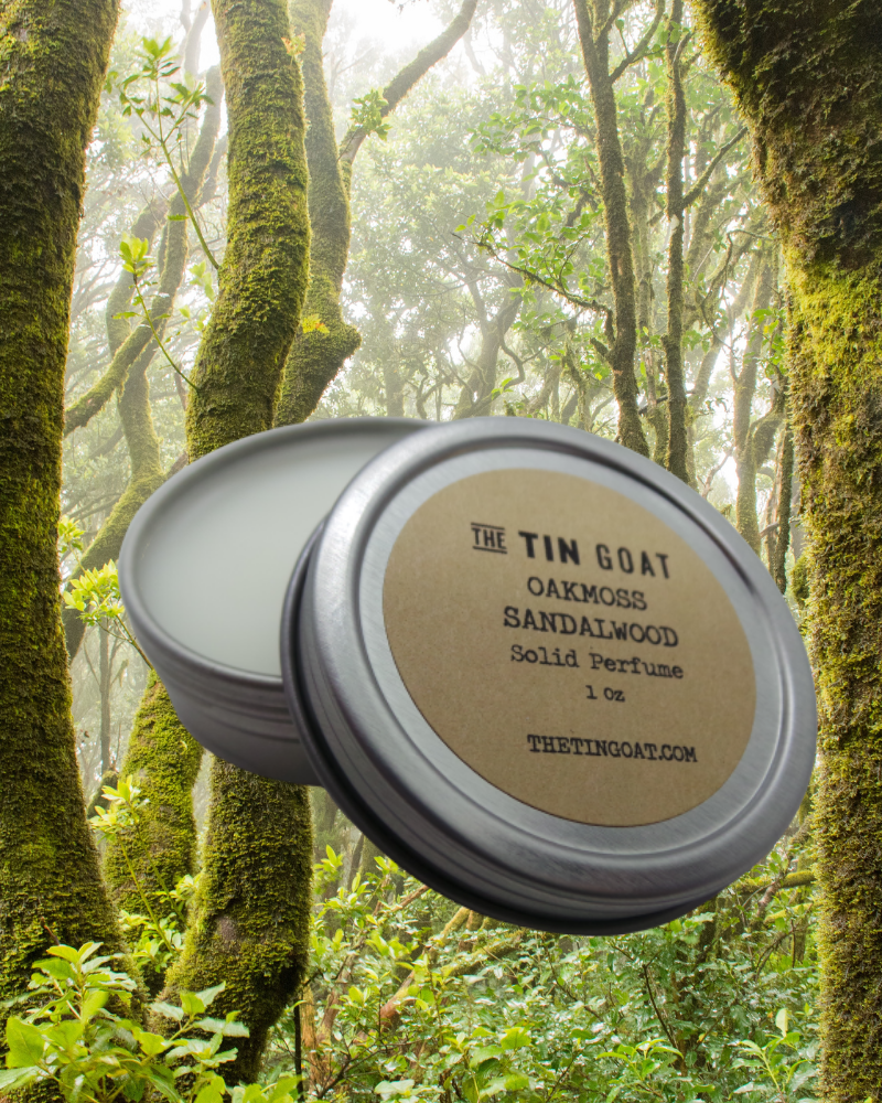 The Tin Goat Oakmoss Sandalwood Solid Perfume