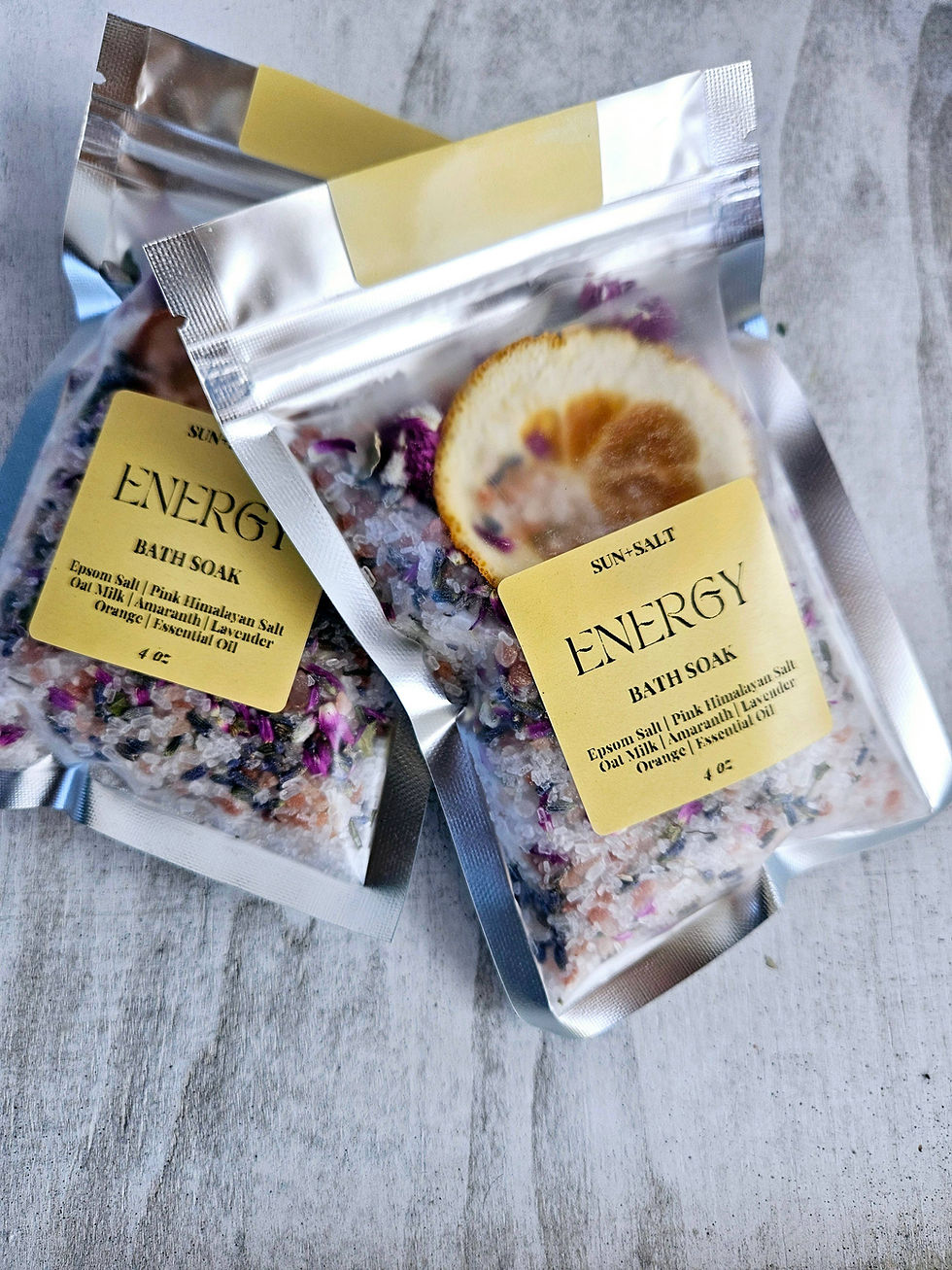 ENERGY bath soak: lavender, pink Himalayan salt