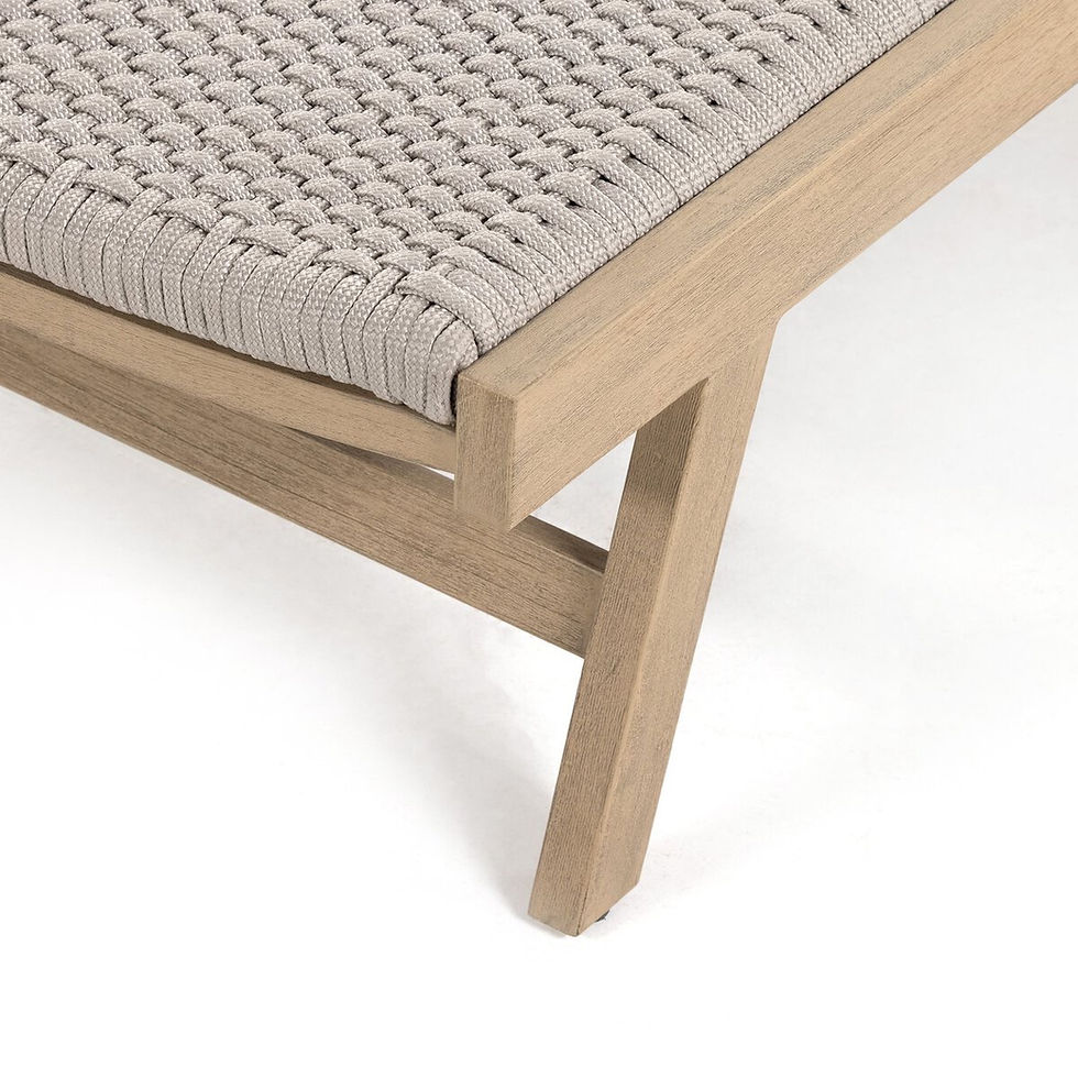 Thumbnail: Beige woven chaise lounge detail