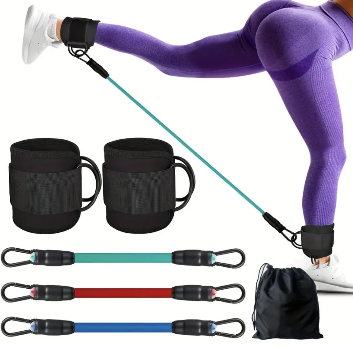 Ankle Straps With Exercise Bands (6pcs/set)