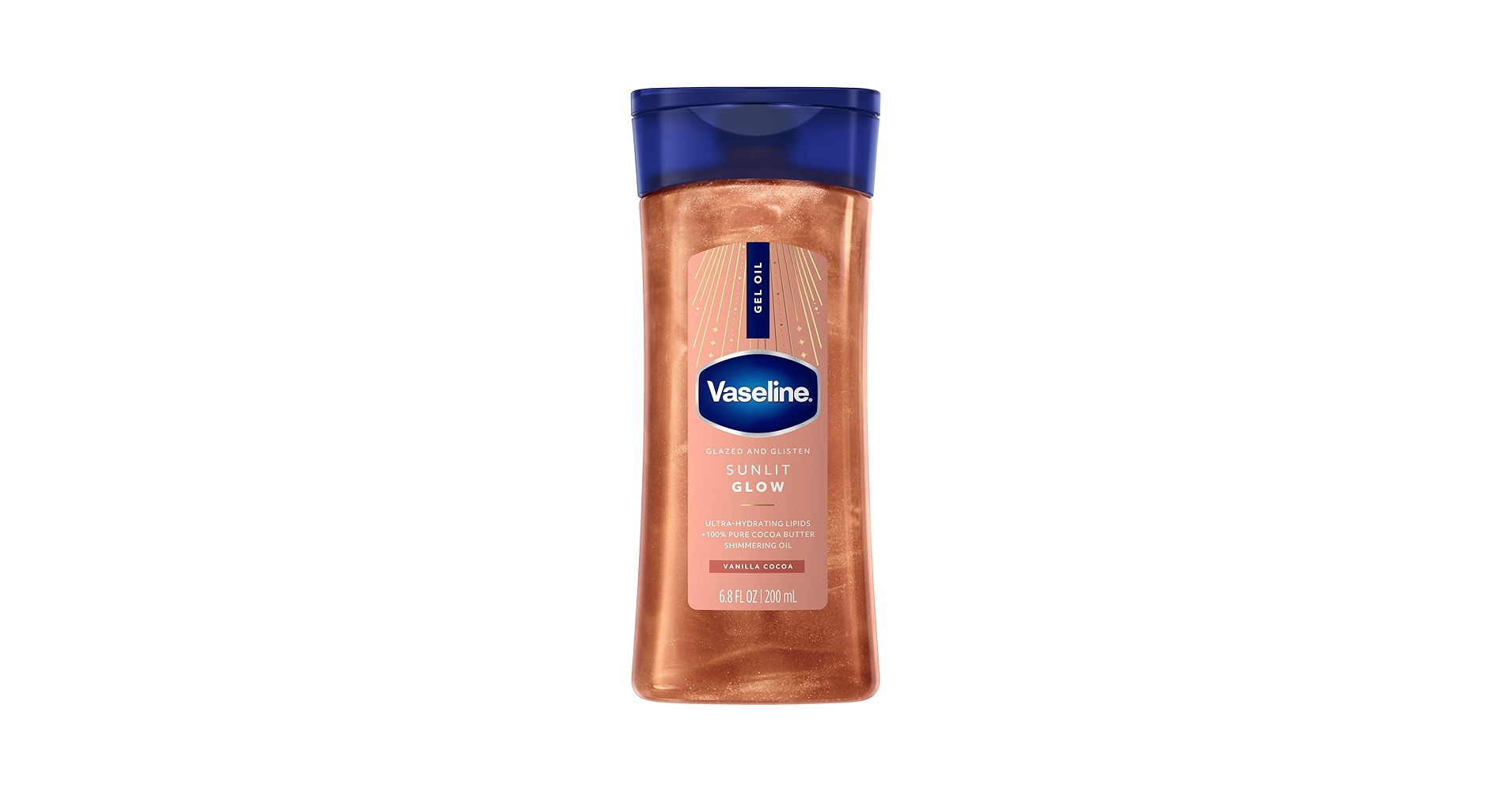 Vaseline Glazed and Glisten Sunlit Glow Body Gel Oil Glow Vanilla Cocoa