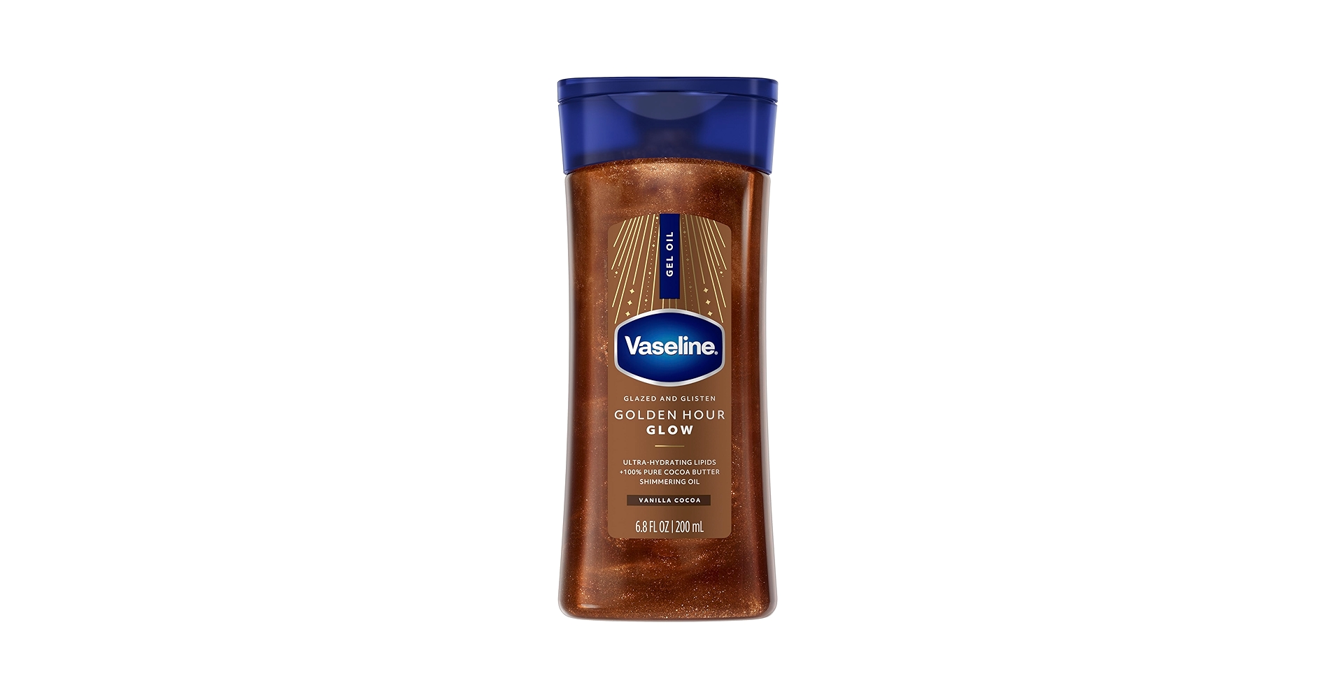 Vaseline Glazed and Glisten Golden Hour Body Gel Oil Glow Vanilla Cocoa