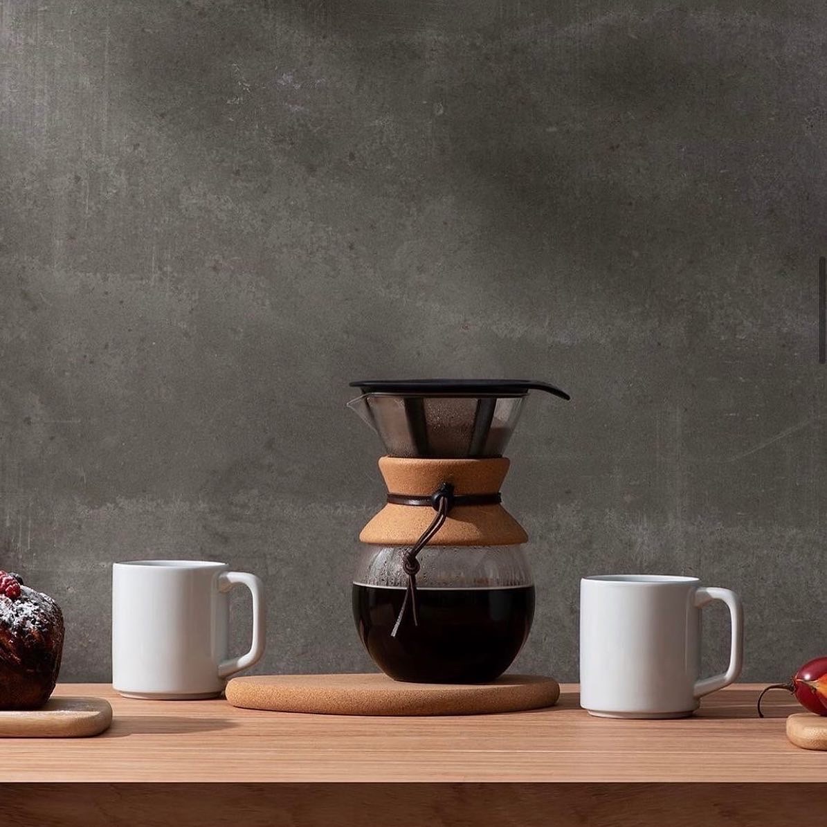 Pour Over Coffee Maker with Borosilicate Glass Carafe - 8 cup