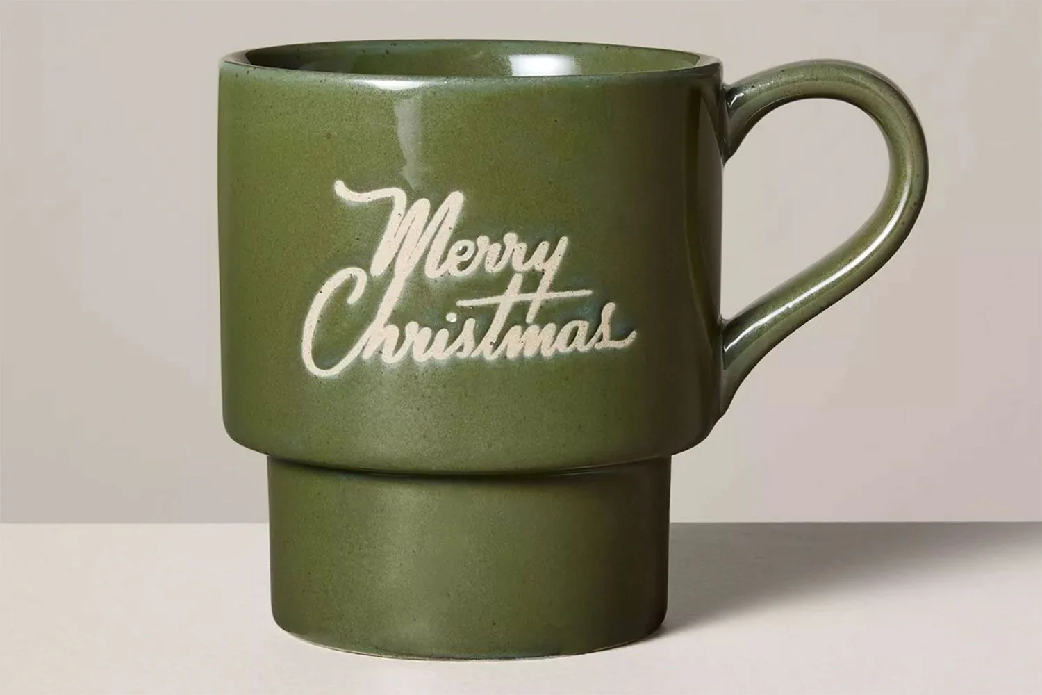 14oz Christmas Theme Stoneware Mug - green