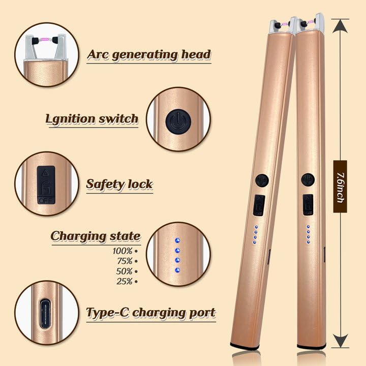 Electronic USB Candle lighter - Gold