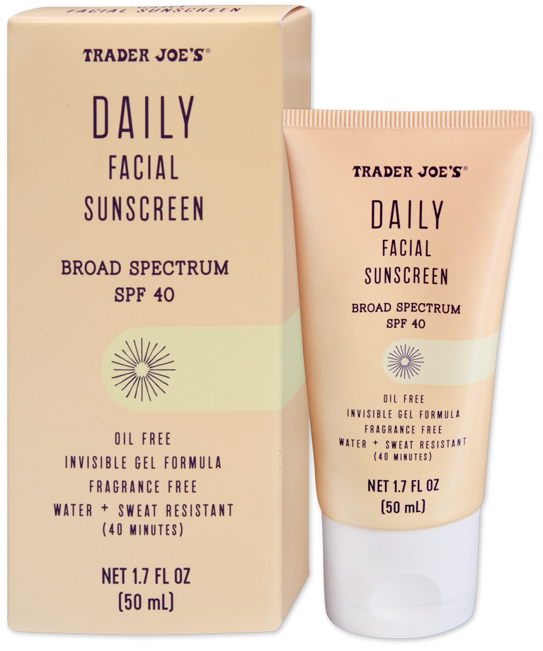 Trader Joe’s Daily Facial Sunscreen Broad Spectrum SPF 40 Oil Free Invisible Gel