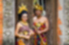 Balinese couple in traditional garb for engagement photos.