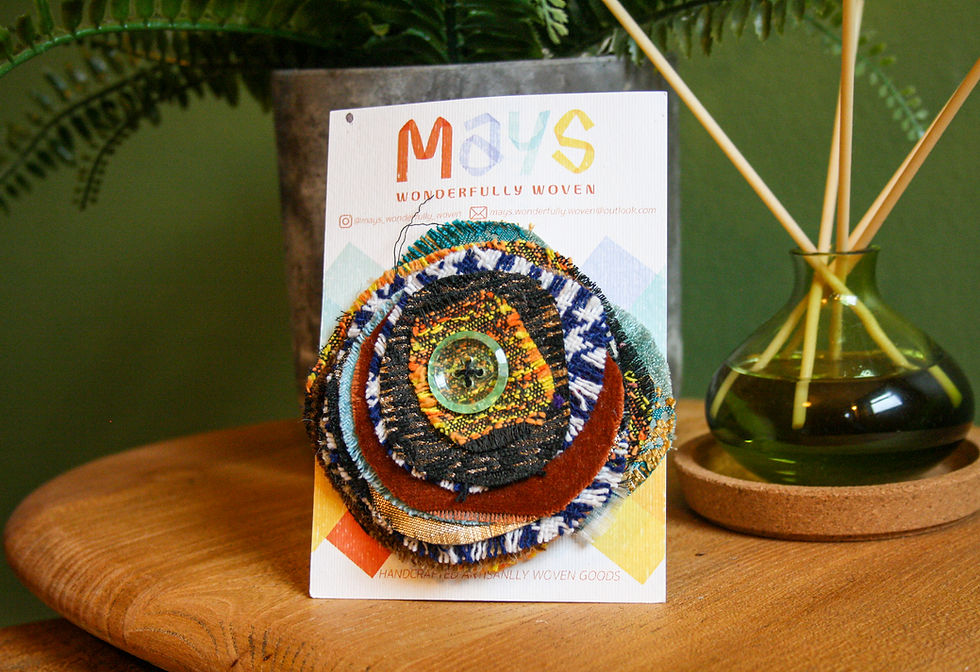 Hand-woven Rosette Brooch Sandy